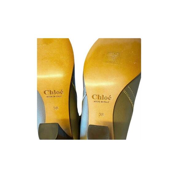 CHLOE Tucson Gray Boots Leather Adjustable Belt Knee High Tall Italy EU 38 /7.5 - Picture 8 of 11